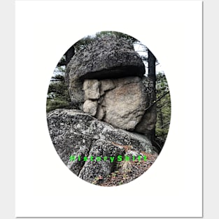 Rock formation that resembles a Mayan face with hat! Posters and Art